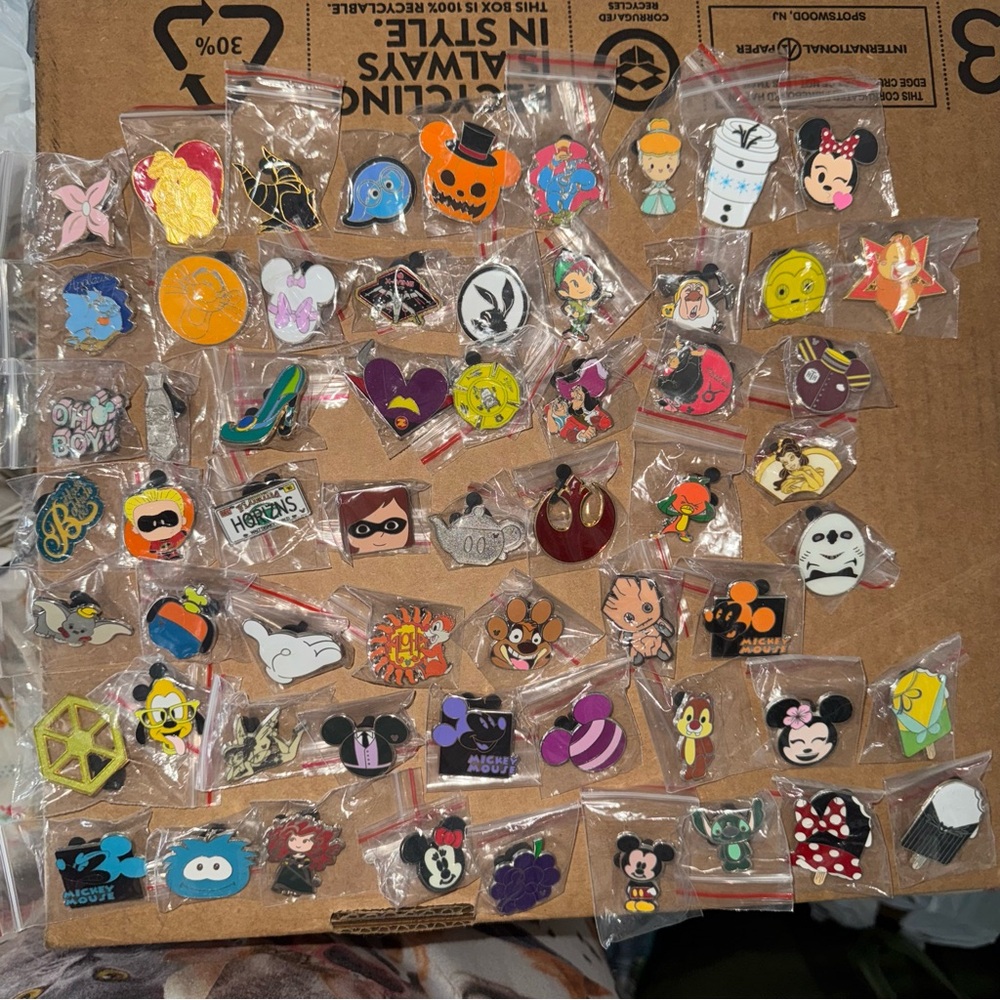 Lot of 60 Authentic Disney World and Disneyland Trading Pins